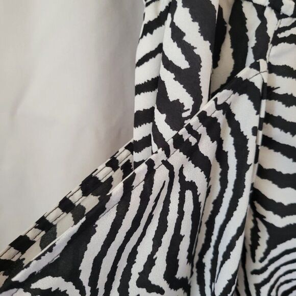 Wrapper Junior Sz 9 Dress Y2K Zebra print sleeveless V-front back tie lined EUC - Picture 12 of 14